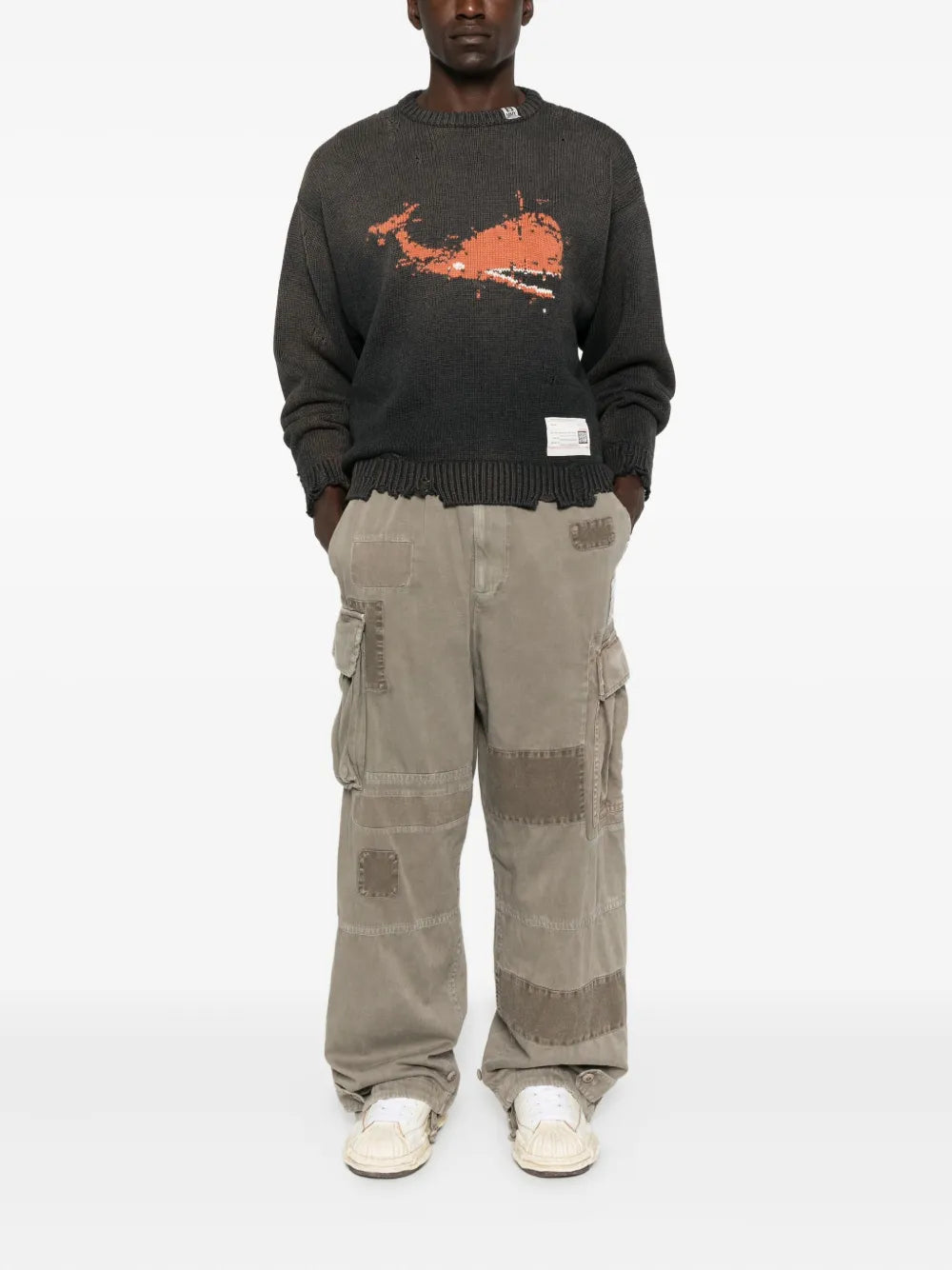 Maison MIHARA YASUHIRO suéter tejido con motivo de ballena en intarsia - negro