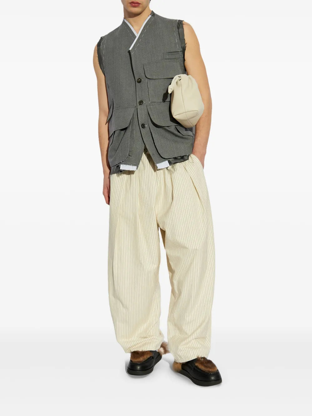 Maison Margiela pantalones con estampado de rayas diplomáticas - Neutro - imagen 2
