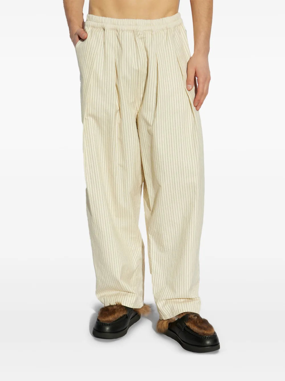 Maison Margiela pantalones con estampado de rayas diplomáticas - Neutro - imagen 3