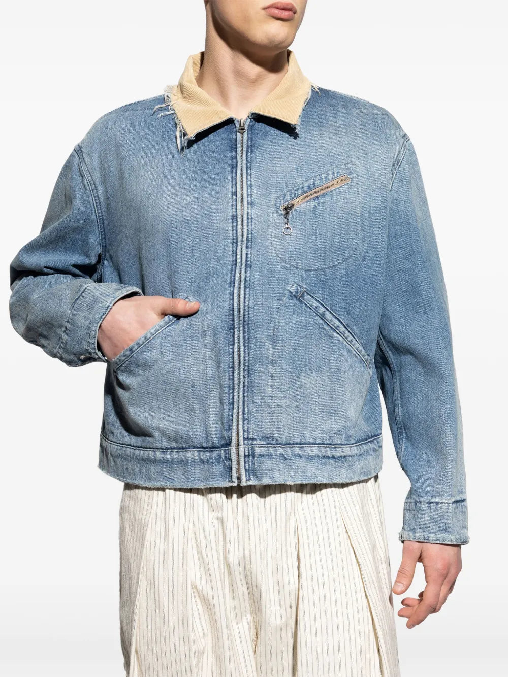 Maison Margiela chamarra bomber de mezclilla - Azul - imagen 3