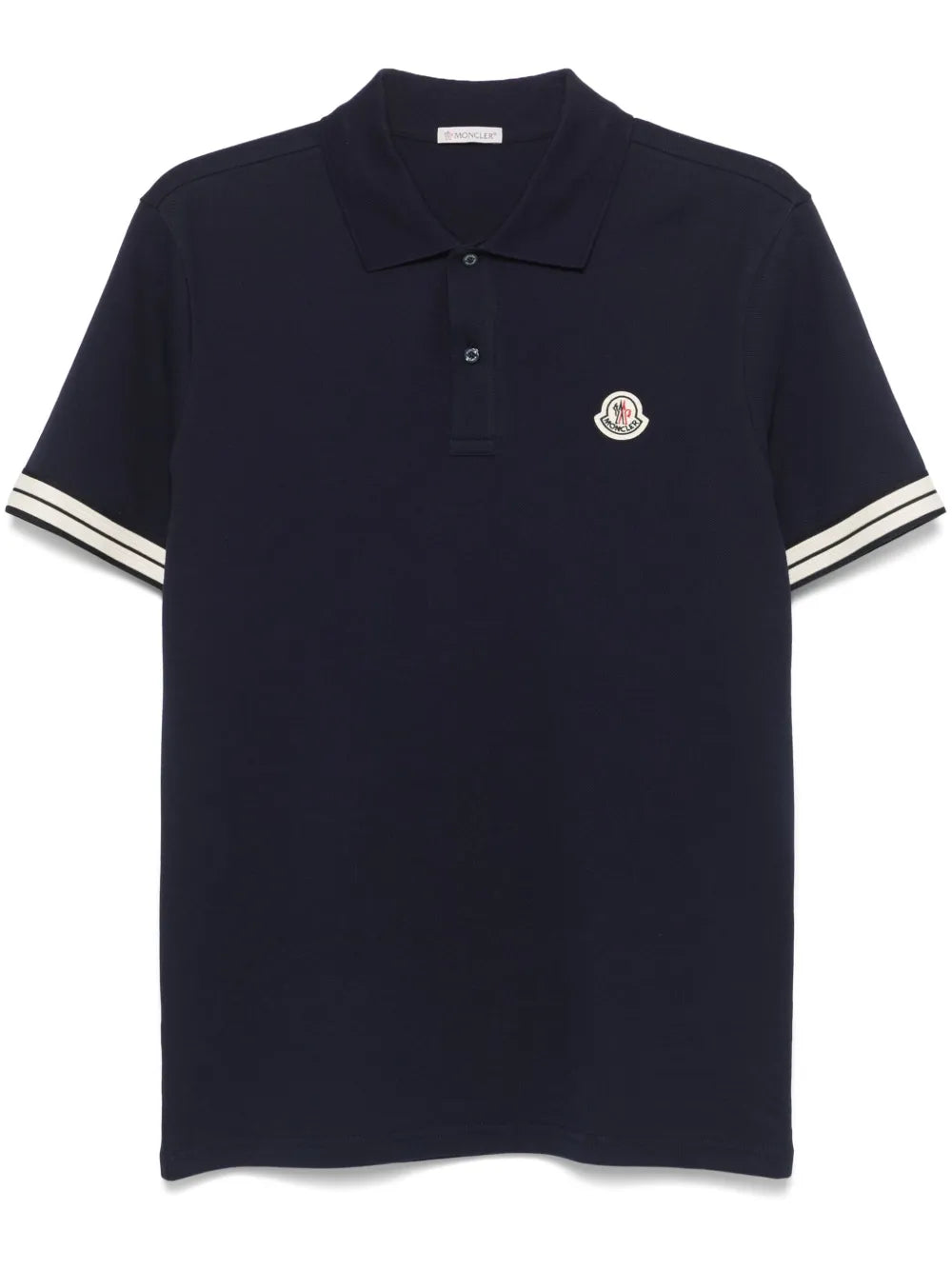 Moncler playera tipo polo de piqué con parche del logo