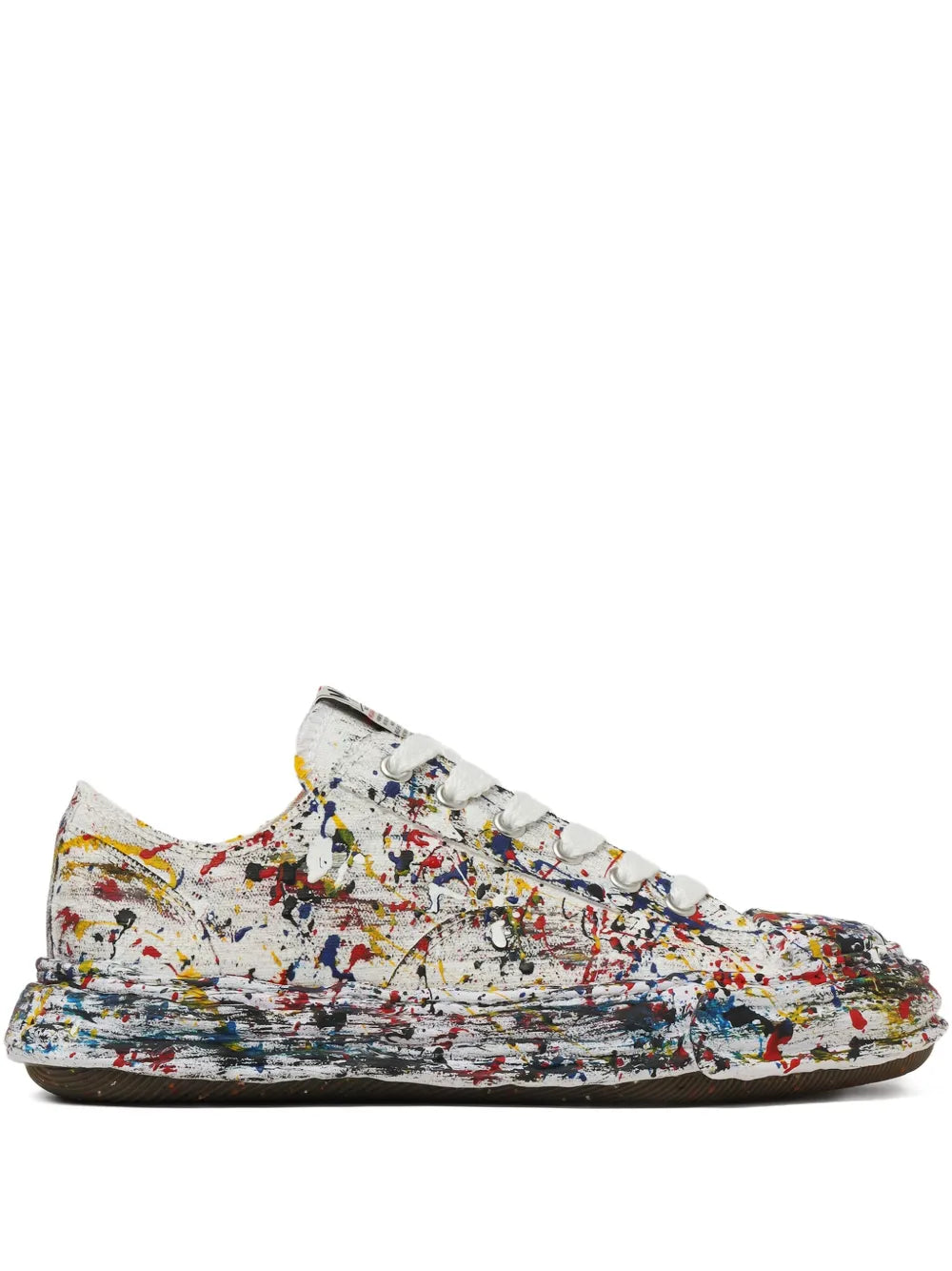 Maison MIHARA YASUHIRO tenis con efecto de salpicaduras de pintura - blanco