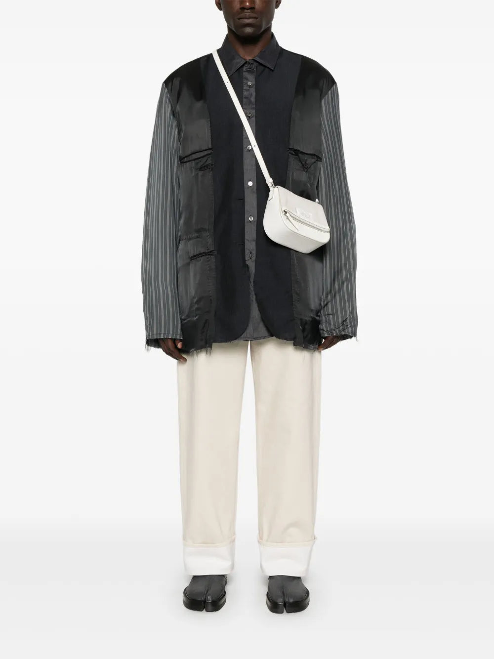 Maison Margiela chamarra con mangas en contraste - Azul - imagen 2