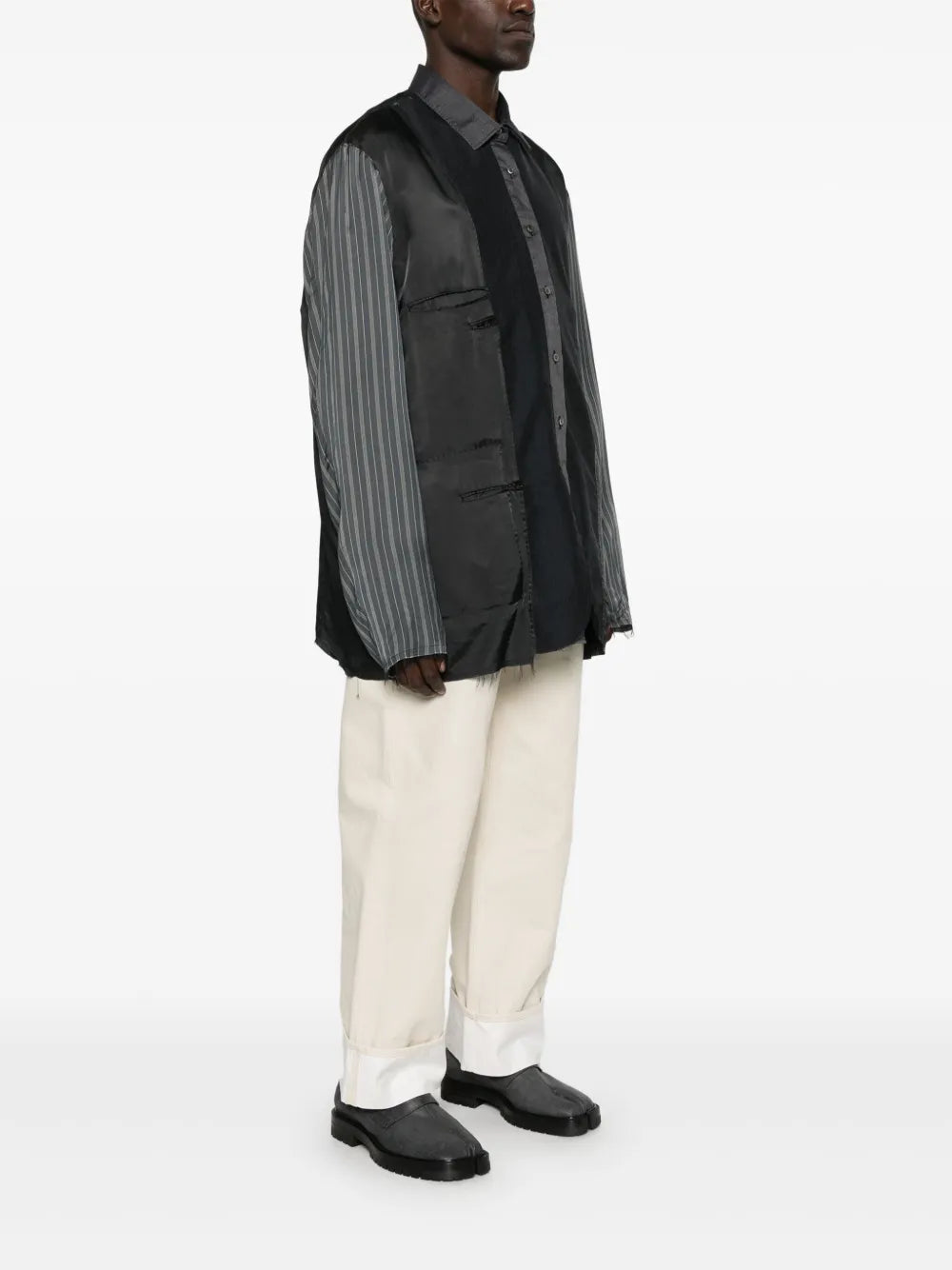 Maison Margiela chamarra con mangas en contraste - Azul - imagen 3