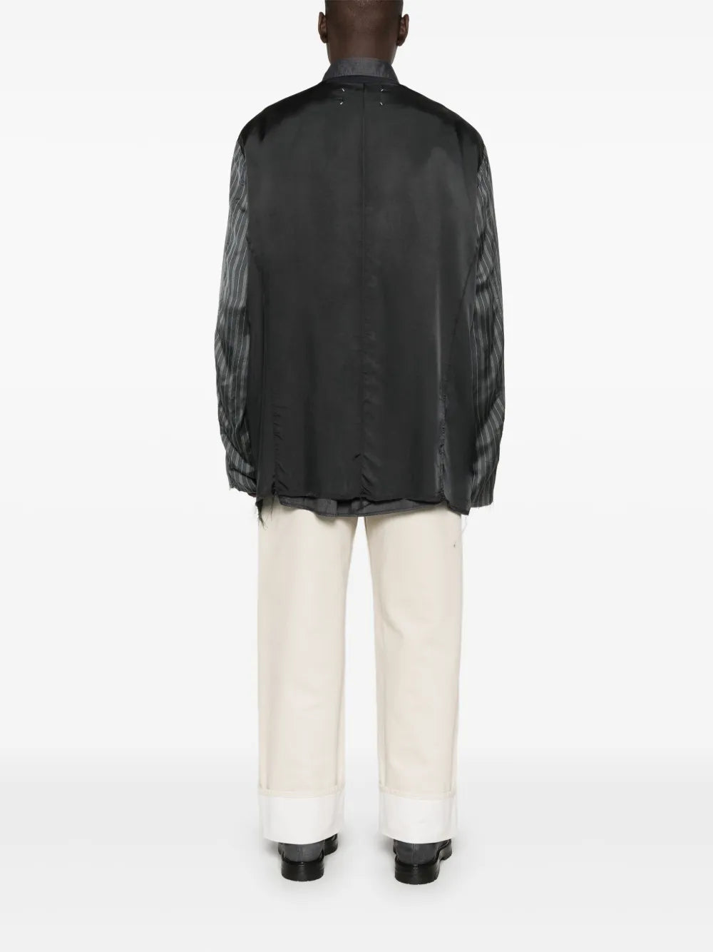 Maison Margiela chamarra con mangas en contraste - Azul - imagen 4