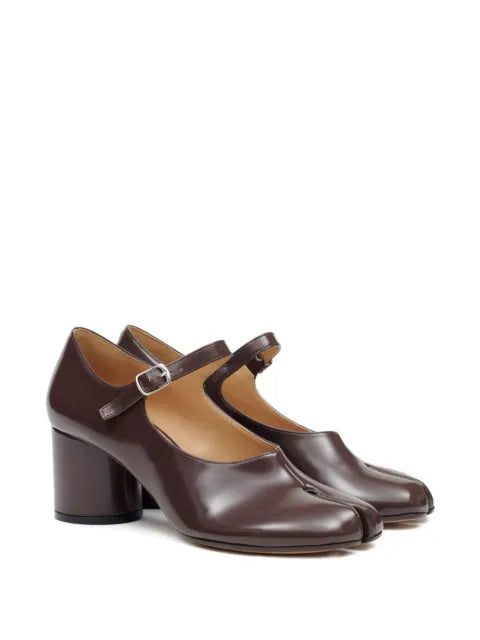 Maison Margiela zapatillas Tabi de piel - Marrón - vista 2