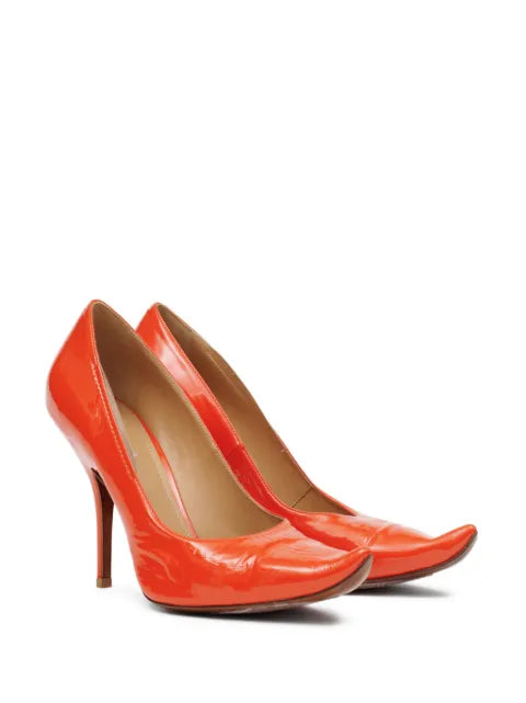 Maison Margiela zapatillas de piel con tacón de 100mm - Naranja - vista 2