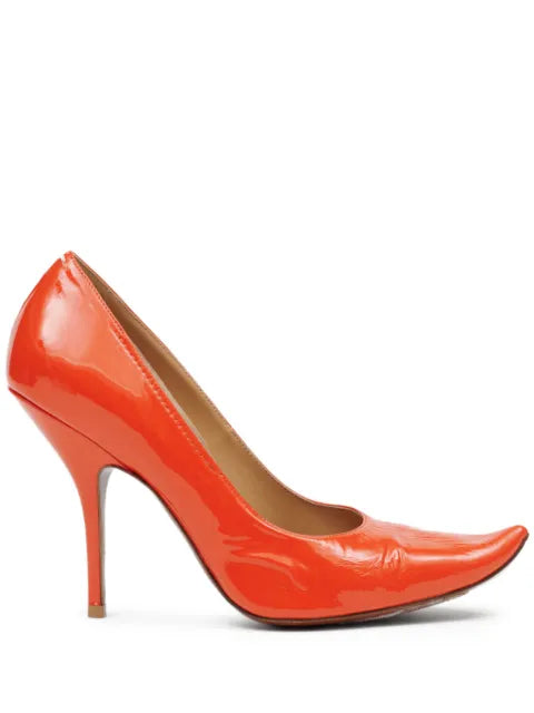 Maison Margiela zapatillas de piel con tacón de 100mm - Naranja - vista 1