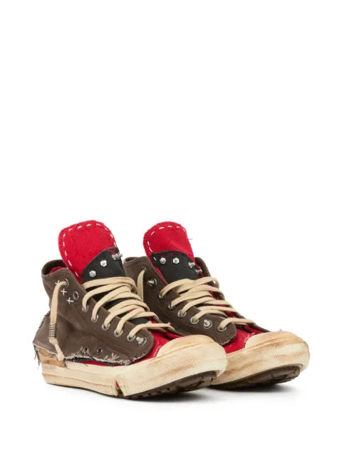 Maison Margiela tenis altos con efecto envejecido - Marrón - vista 2