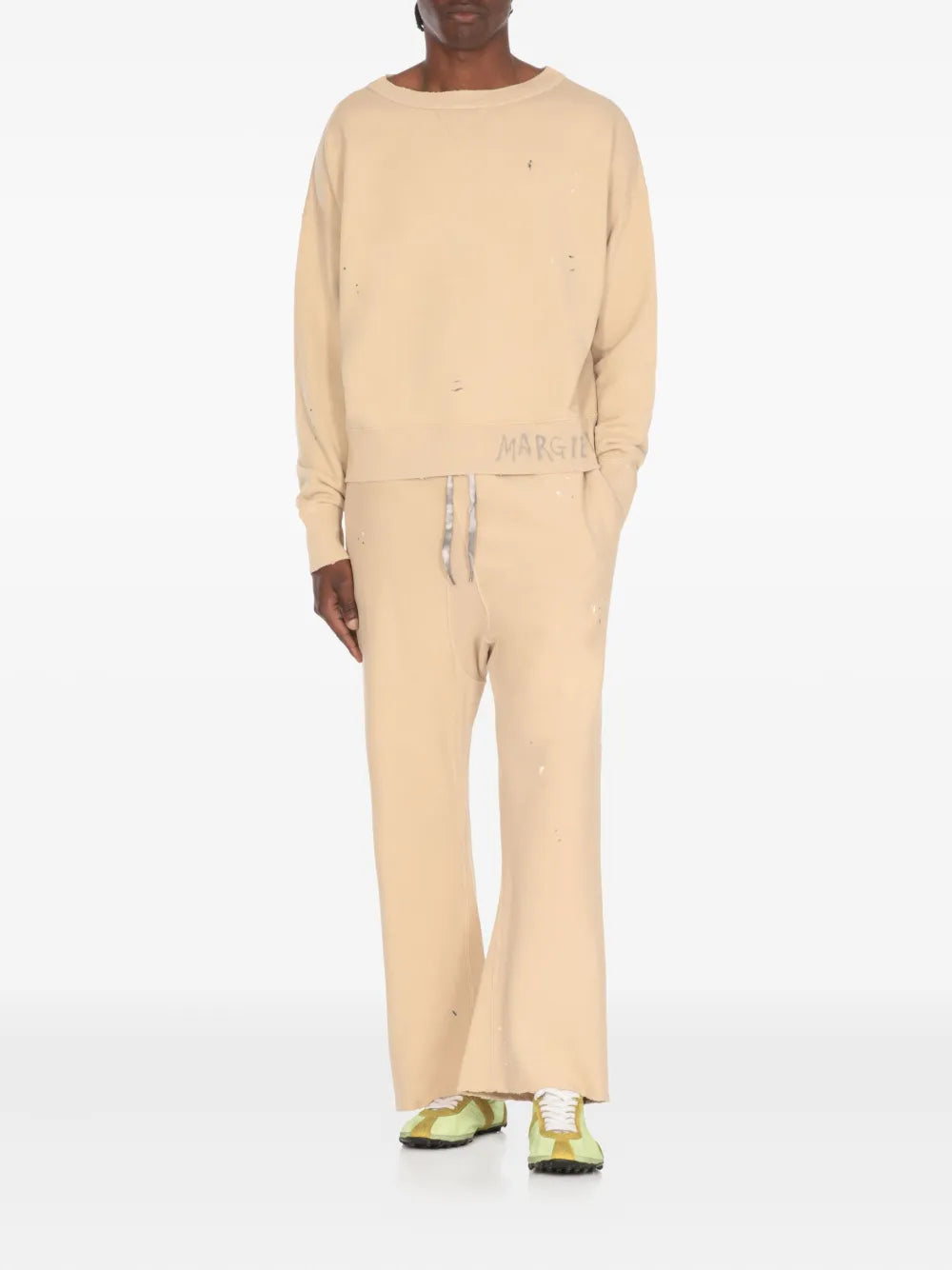 Maison Margiela pantalones capri con cordones en la pretina - Neutro - imagen 2