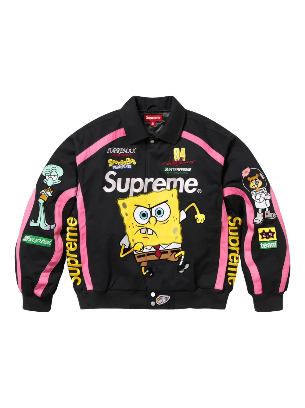 Supreme chamarra deportiva Jeff Hamilton en colaboración con SpongeBob SquarePants - Negro - imagen 1