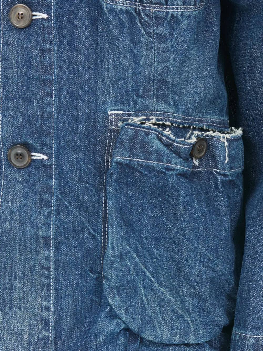 Maison Margiela chamarra de mezclilla con bolsillos - Azul - imagen 4