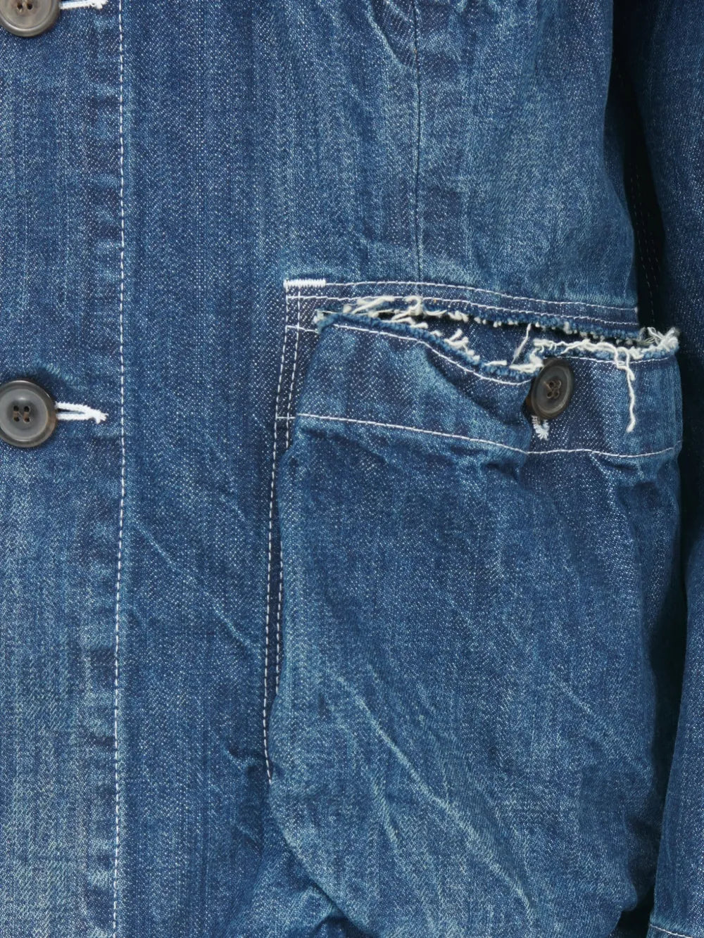 Maison Margiela chamarra de mezclilla con bolsillos - Azul - imagen 3