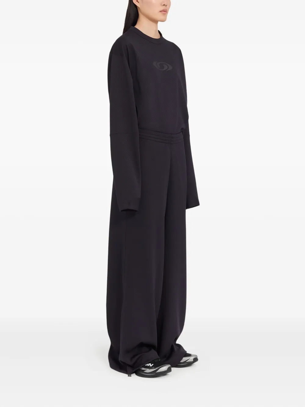 MM6 Maison Margiela X Salomon pants con cordones en la pretina y logo estampado - Negro - imagen 3