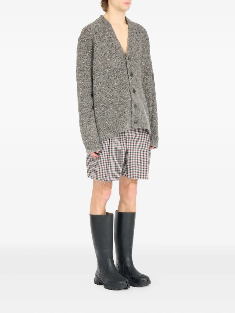 Maison Margiela cárdigan texturizado con botones - Gris - imagen 3