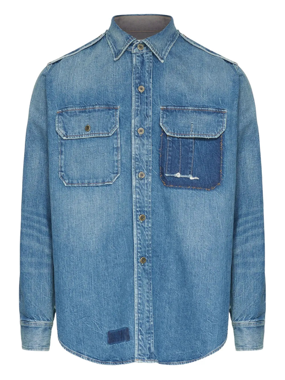 Maison Margiela camisa de mezclilla con bolsillo de parche - Azul - imagen 1