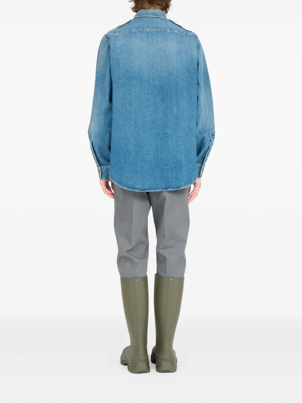 Maison Margiela camisa de mezclilla con bolsillo de parche - Azul - imagen 4