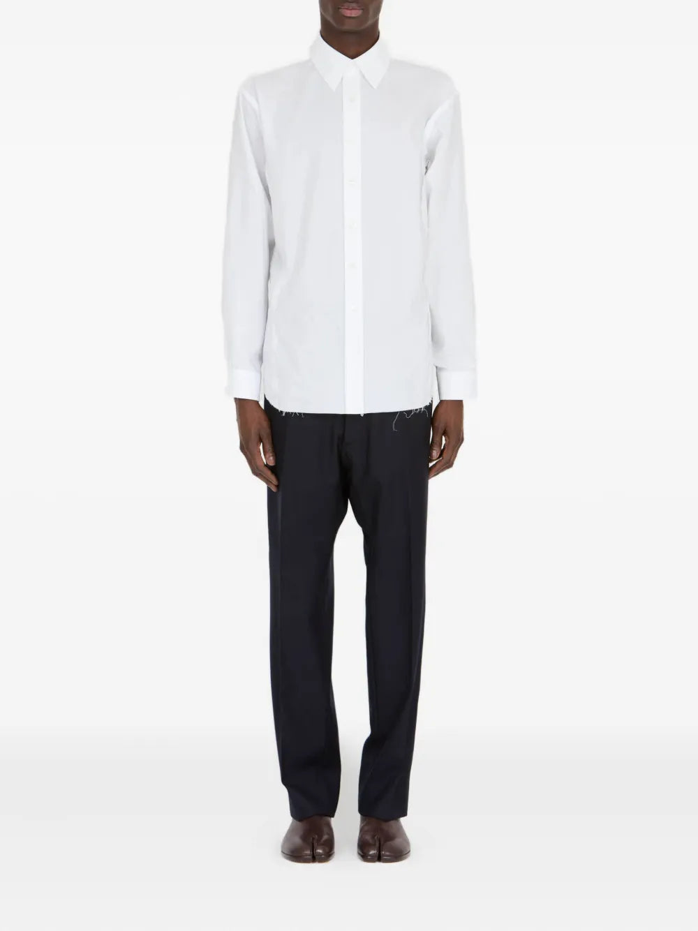 Maison Margiela camisa manga larga con dobladillo deshilachado - Blanco - imagen 2