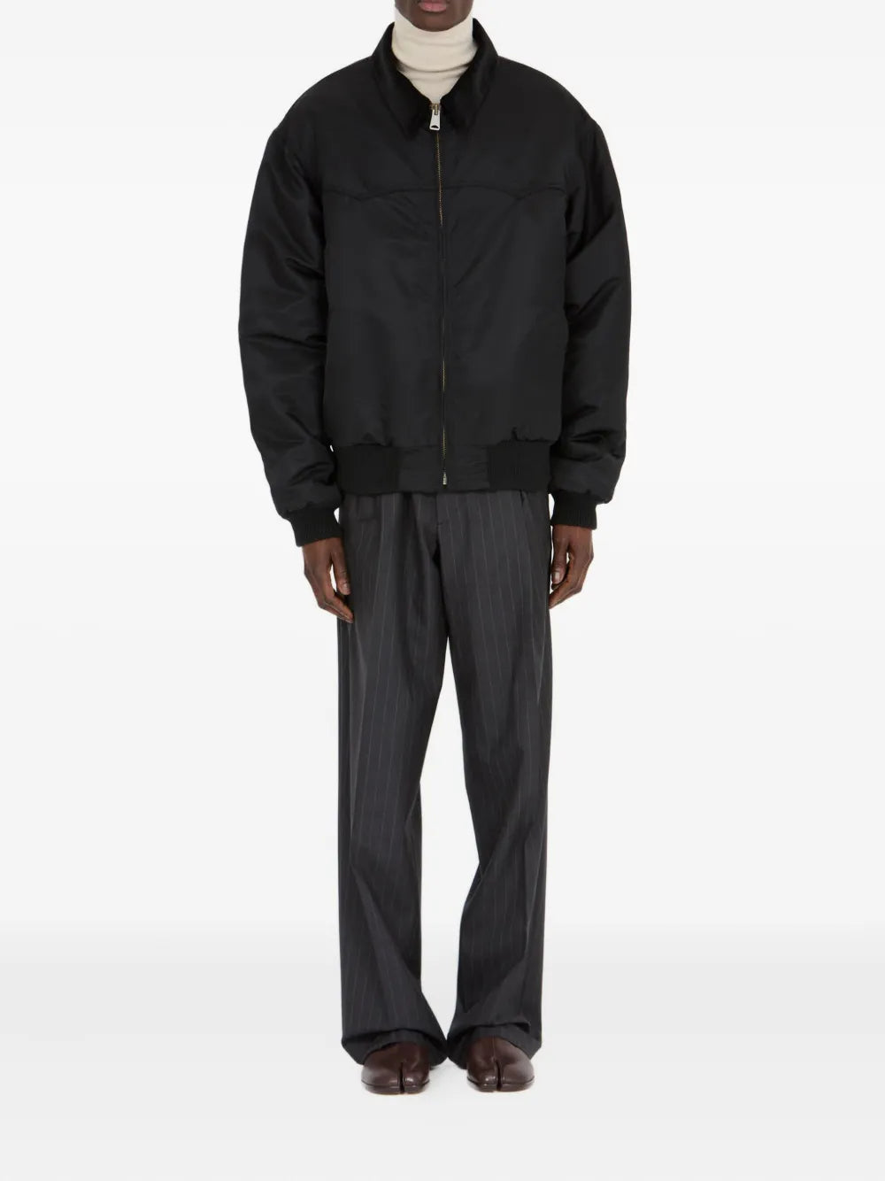 Maison Margiela chamarra con cierre y cuello italiano - Negro - imagen 2