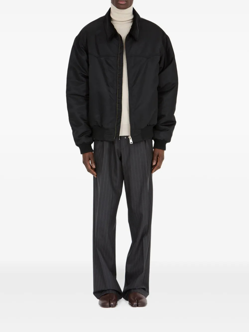 Maison Margiela chamarra con cierre y cuello italiano - Negro - imagen 3