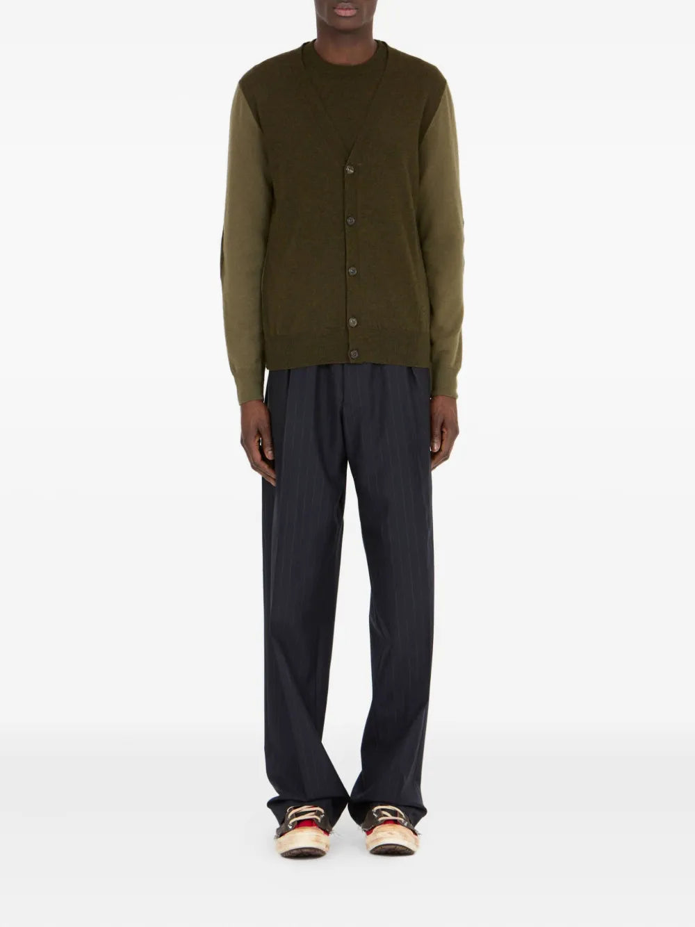 Maison Margiela cárdigan con parche en los codos - Verde - imagen 2