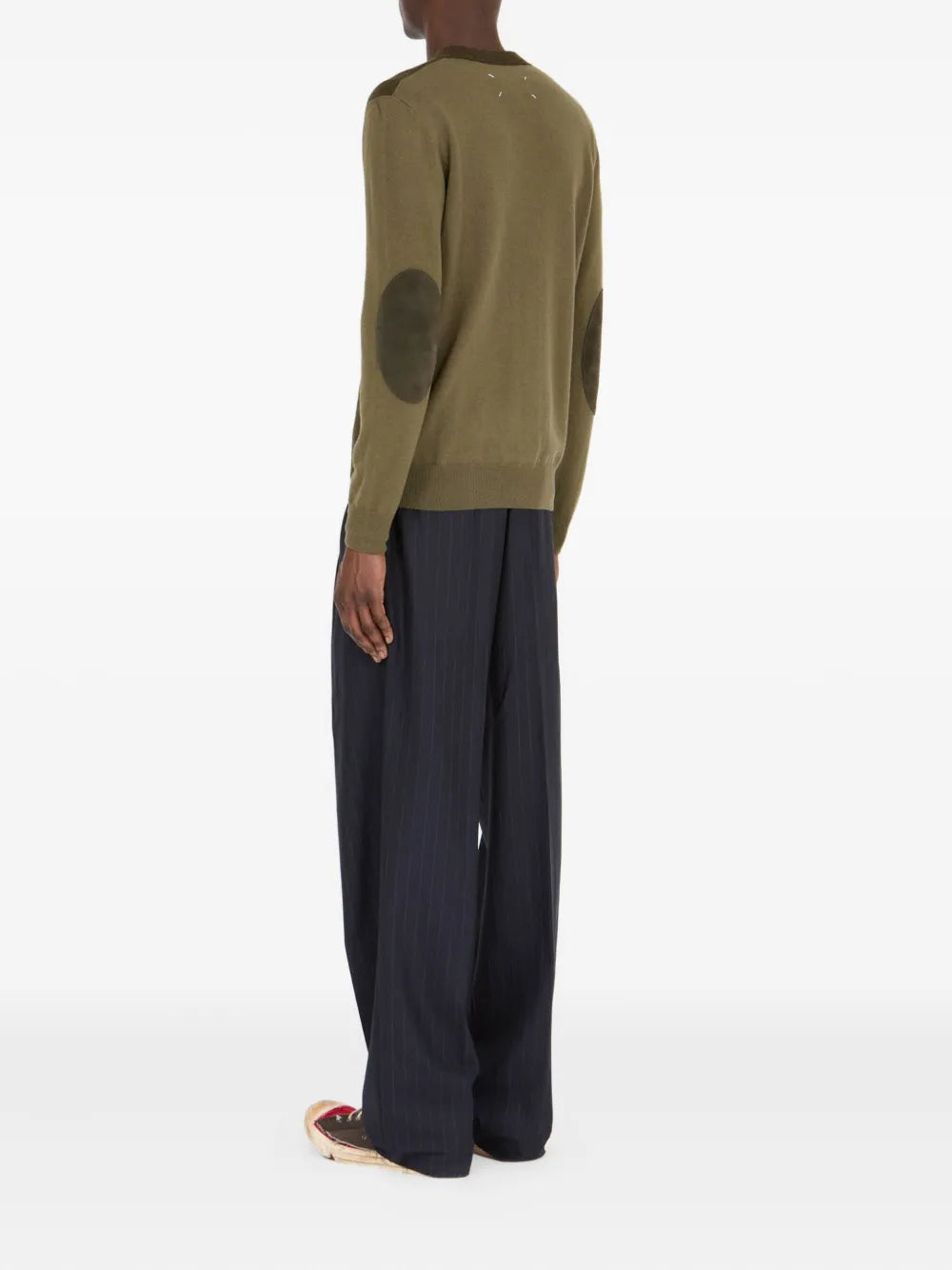 Maison Margiela cárdigan con parche en los codos - Verde - imagen 4