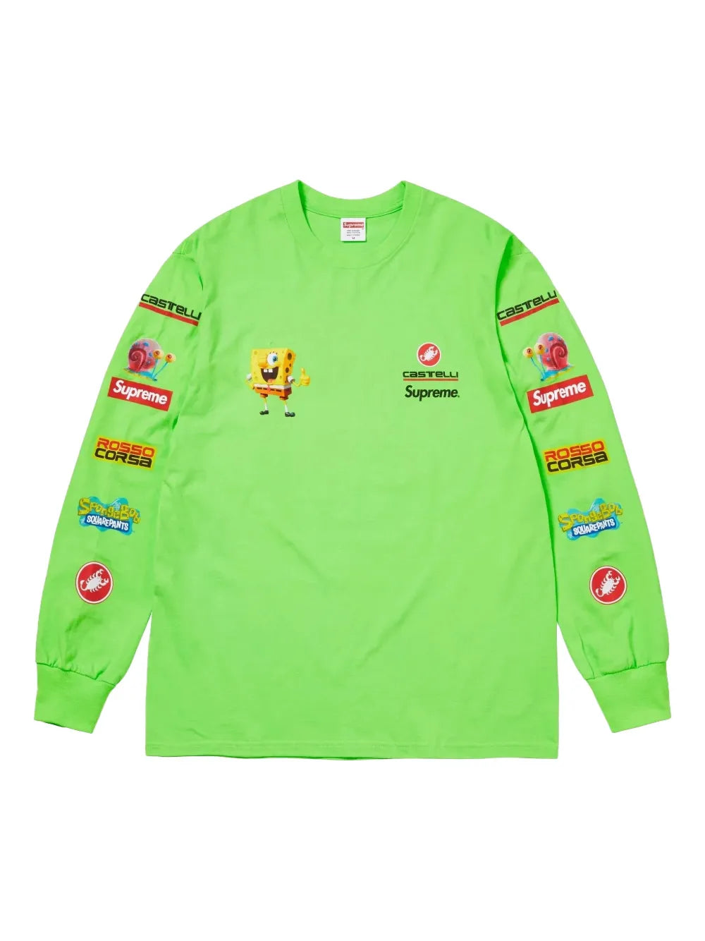 Supreme playera manga larga en colaboración con SpongeBob x Castelli Racing - Verde - imagen 2