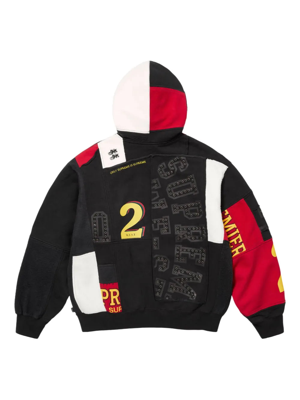 Supreme hoodie con diseño patchwork y cierre - Negro - imagen 2