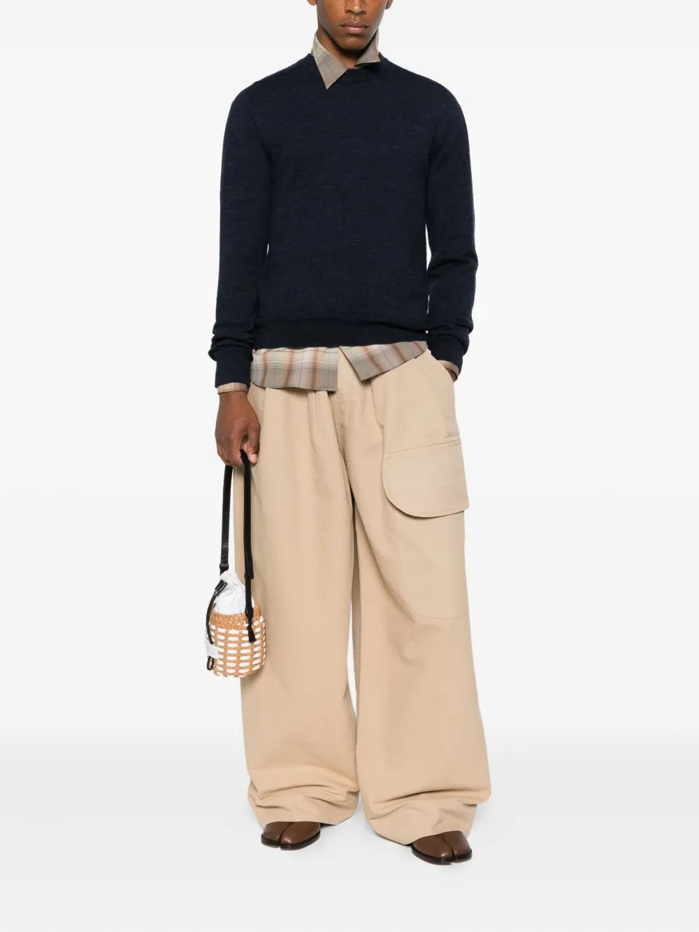 Maison Margiela suéter con parche en el codo - Azul - imagen 2