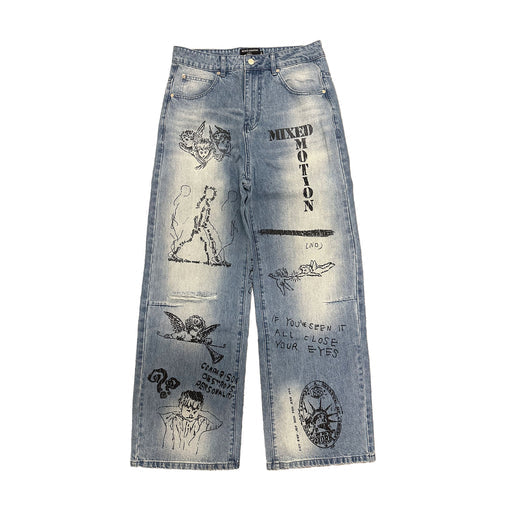 Mixed Emotion Blue Canvas Denim