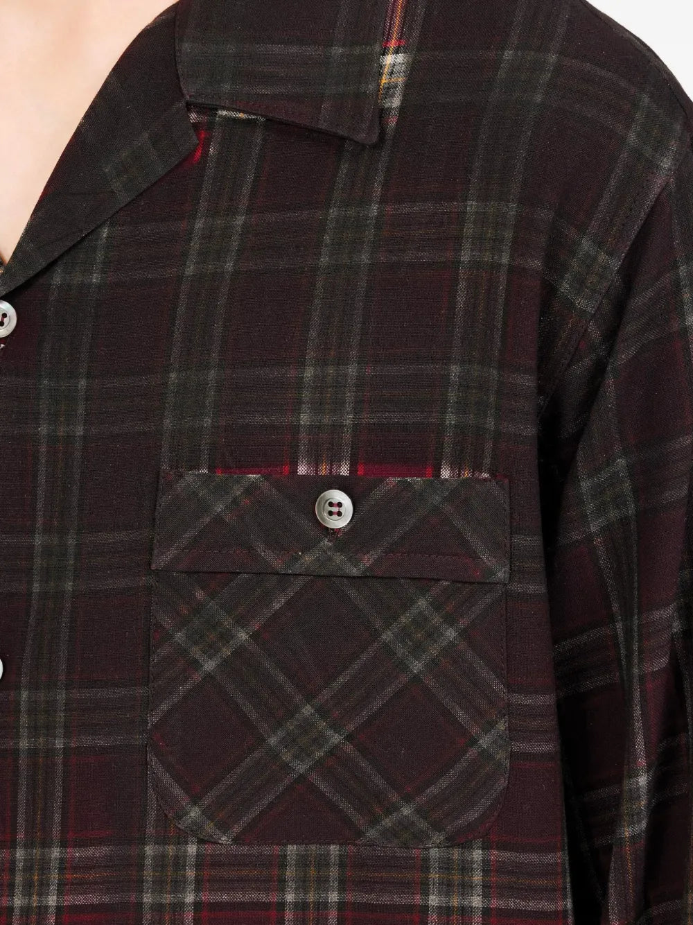 Maison Margiela camisa con botones y cuadros estampados - Rojo - imagen 4