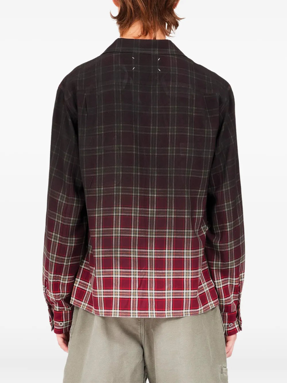 Maison Margiela camisa con botones y cuadros estampados - Rojo - imagen 3