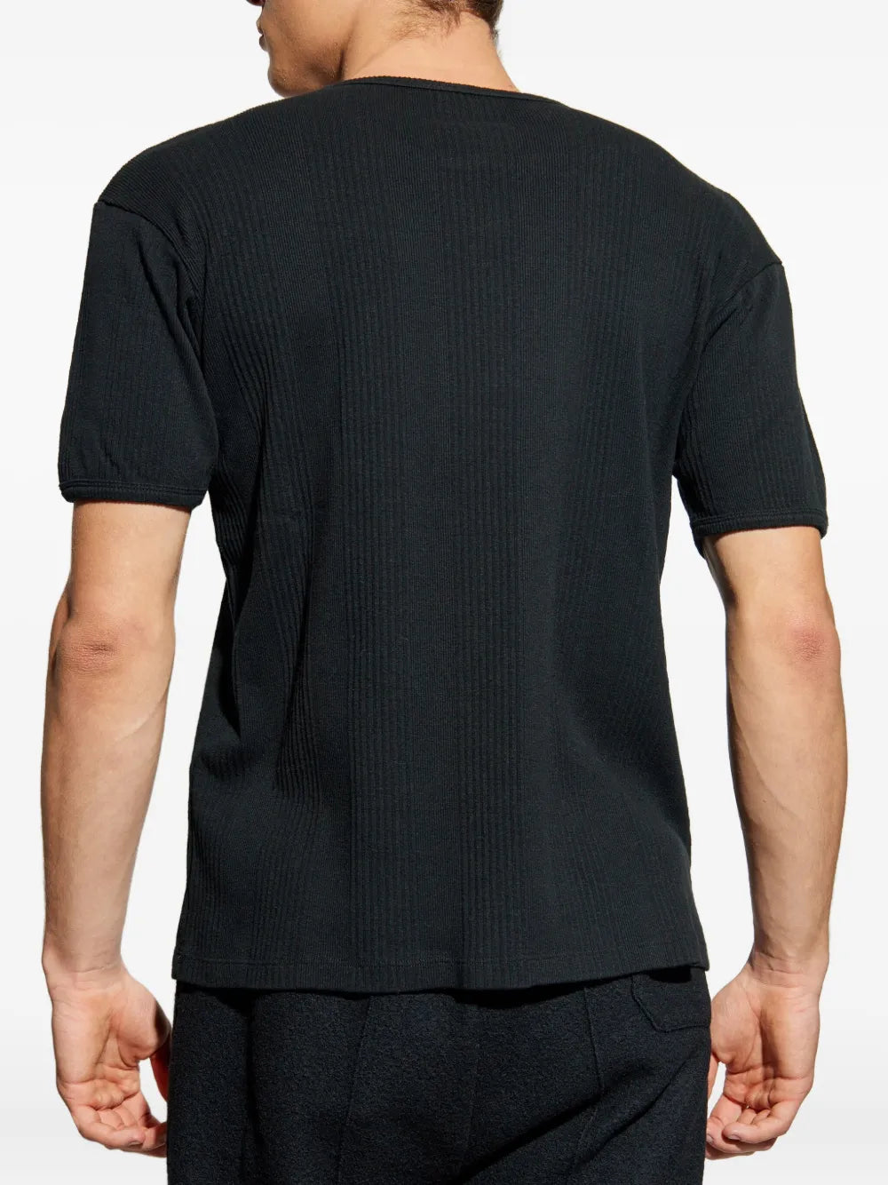 Maison Margiela playera tejida de canalé con cuello redondo - Negro - imagen 4
