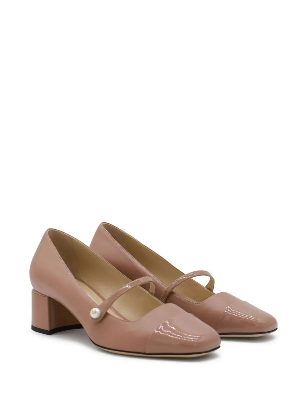 Jimmy Choo zapatillas con detalle de perlas y tacón cuadrado de 45mm
