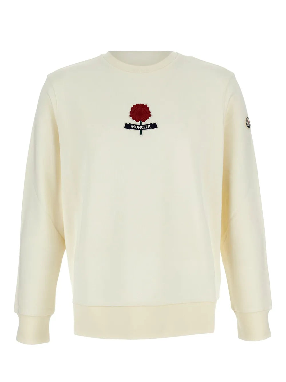 Moncler sudadera con detalles florales y cuello redondo