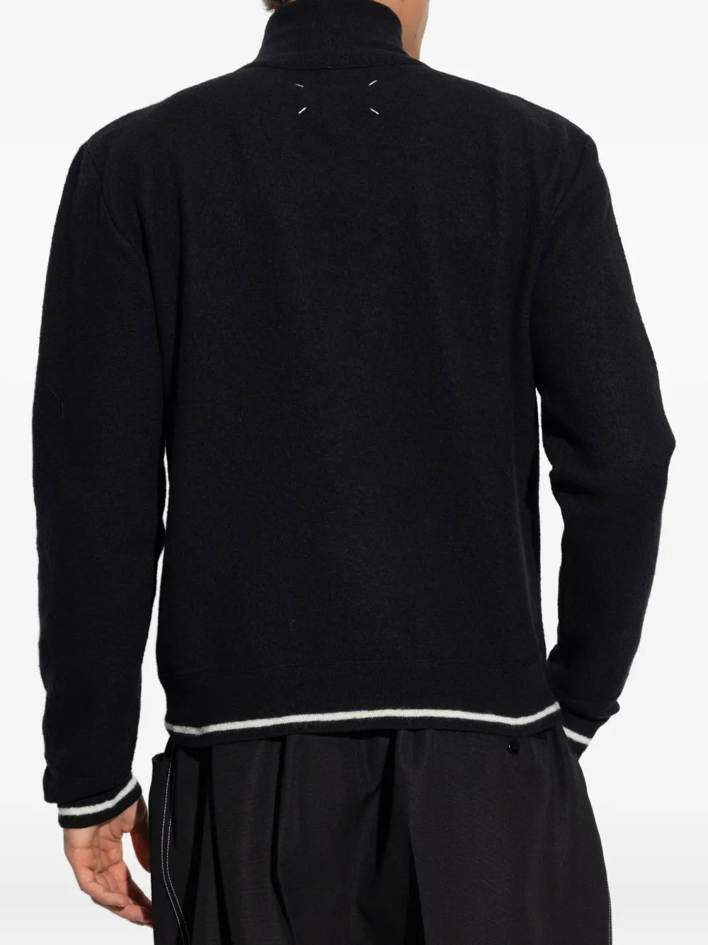 Maison Margiela suéter con cuello de tortuga y cierre - Negro - imagen 4