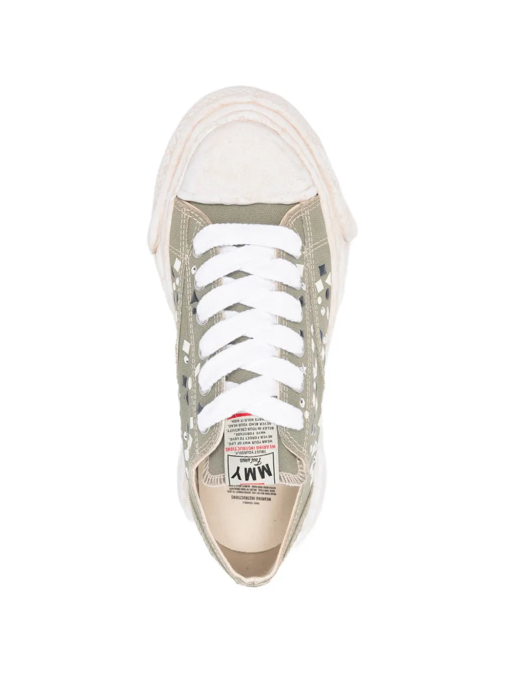 Maison MIHARA YASUHIRO tenis Peterson 23 con apliques - verde