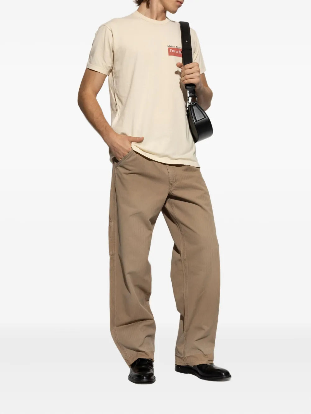Maison Margiela pantalones deshilachados con motivo de espiga - Neutro - imagen 2