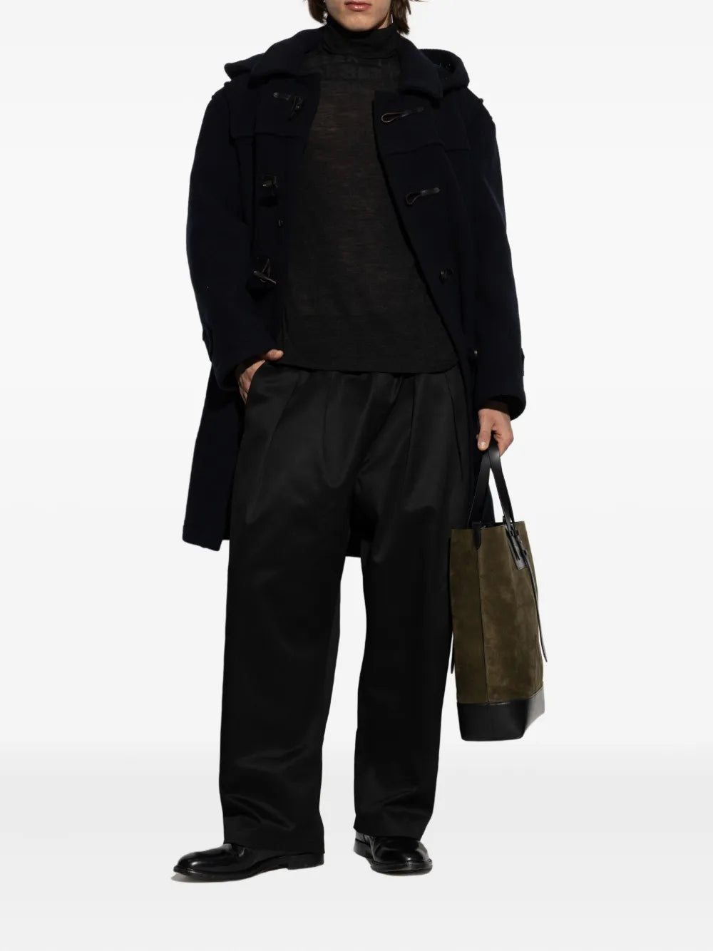 Maison Margiela pantalones con cordones y pliegues - Negro - imagen 2