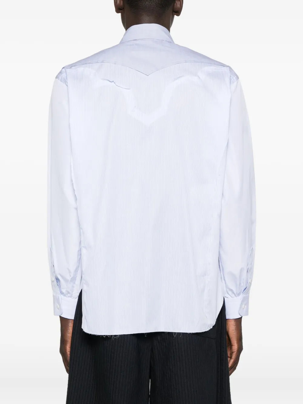 Maison Margiela camisa con diseño de dos tonos - Azul - imagen 4