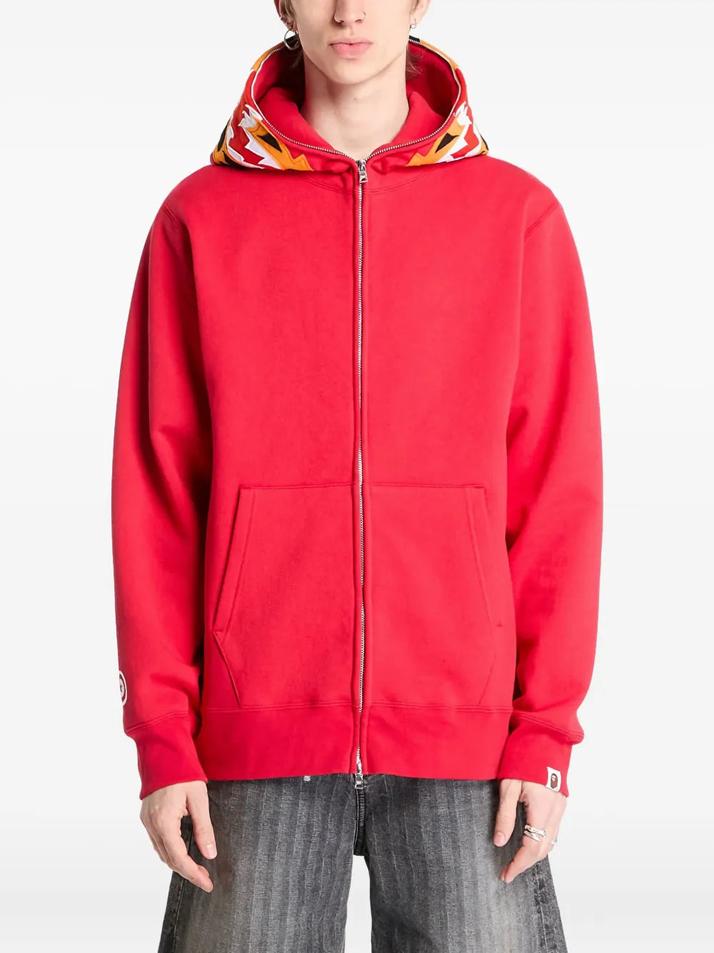 A BATHING APE® hoodie con bordado tigre y cierre