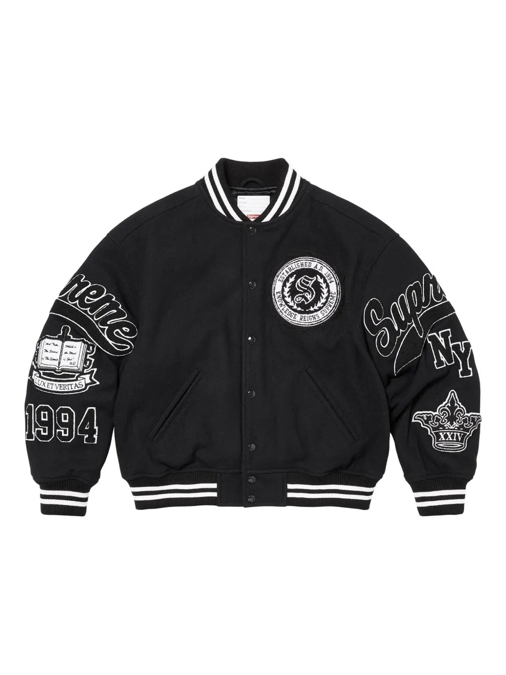 Supreme chamarra universitaria Veritas - Negro - imagen 1
