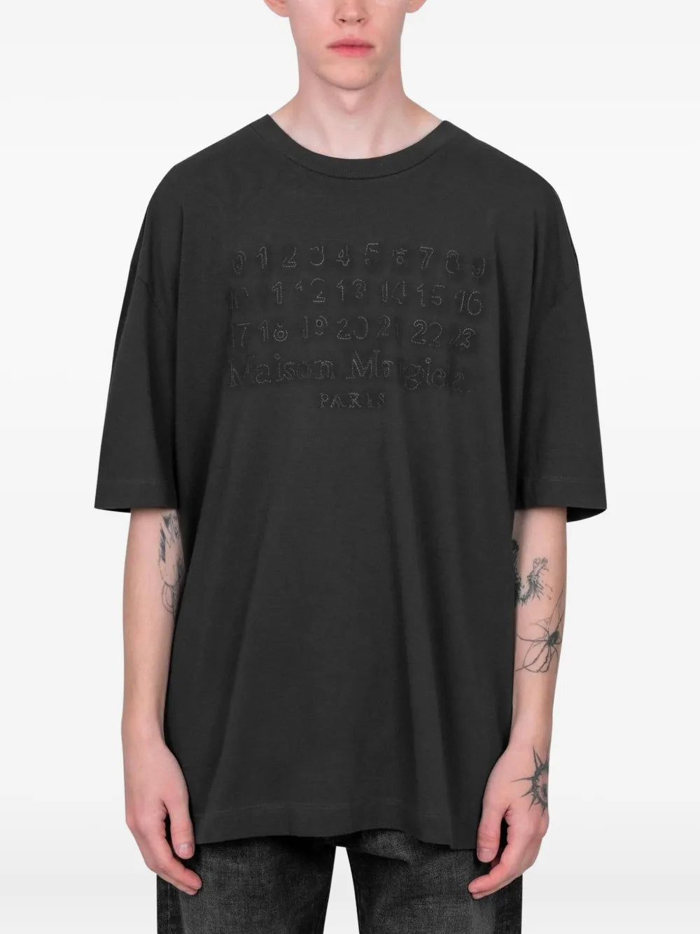 Maison Margiela playera con detalle del logo - Gris - imagen 1