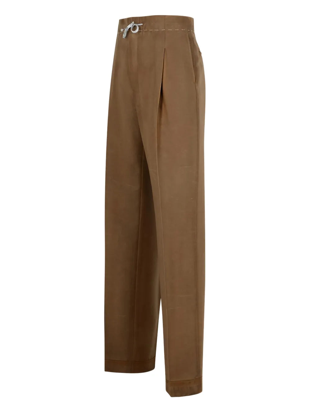 Maison Margiela pants con pliegues y cordones en la pretina - Marrón - imagen 3