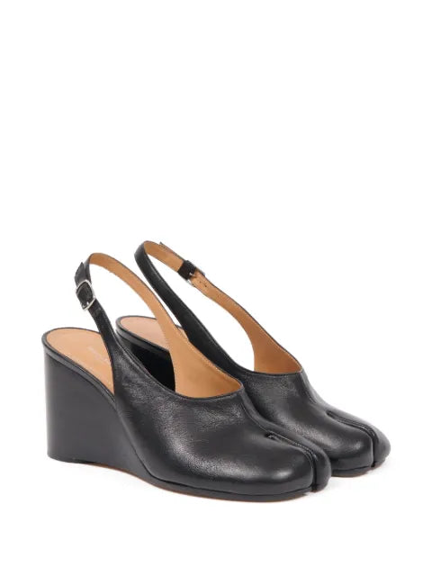 Maison Margiela zapatillas Tabi de piel - Negro - vista 2
