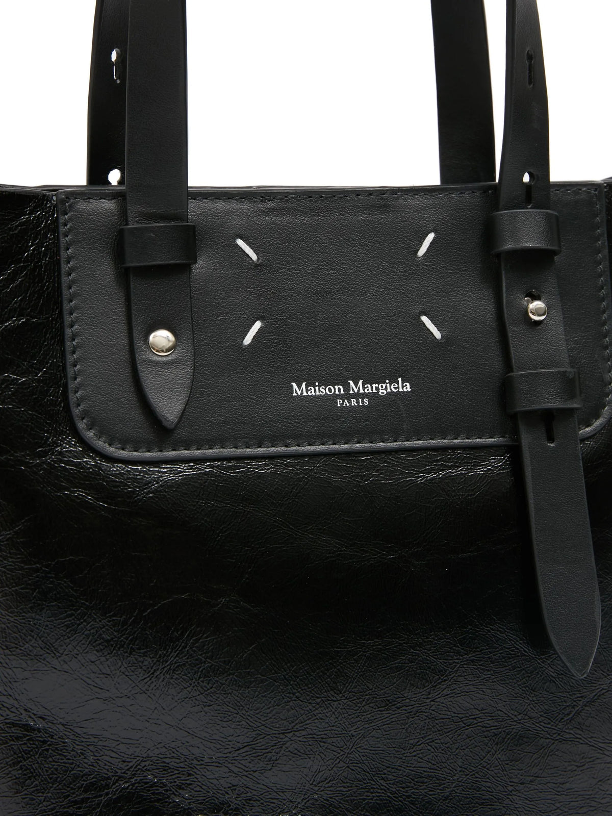 Maison Margiela tote corto con correa Vertical - Negro - imagen 4