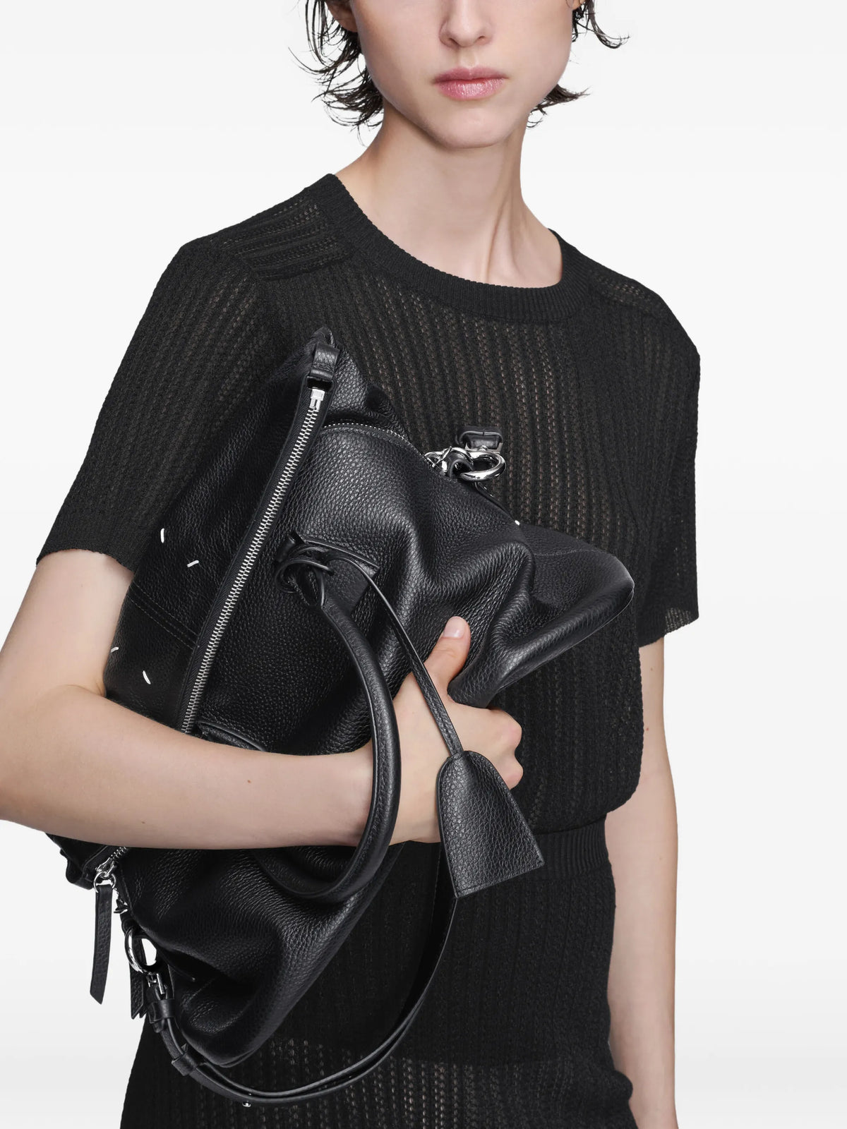 Maison Margiela tote 5AC Soft mediana - Negro - imagen 2