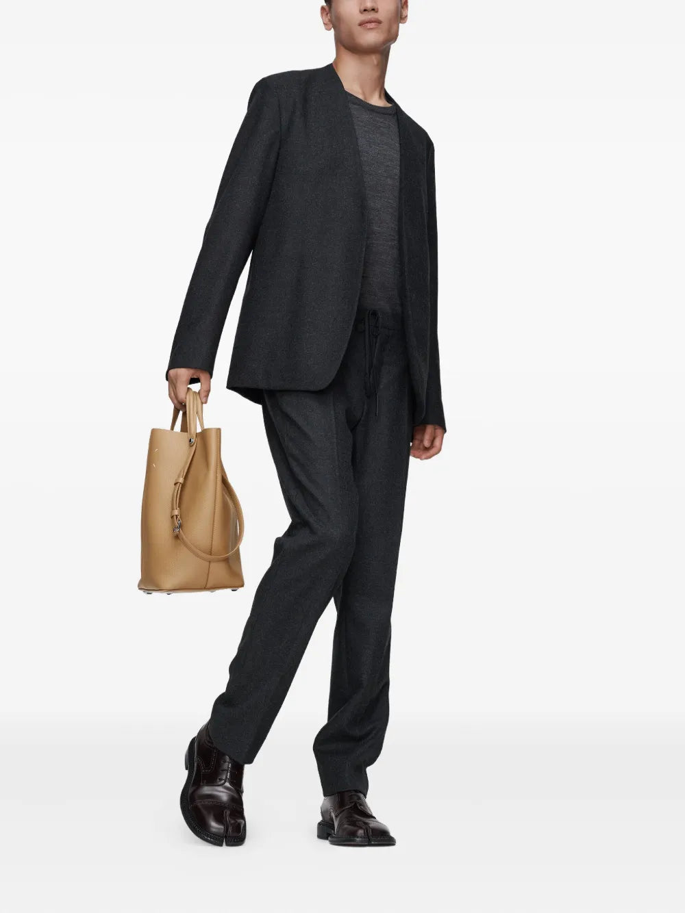 Maison Margiela blazer sin cuello con cuatro costuras - Gris - imagen 2