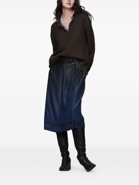 Maison Margiela suéter con efecto envejecido y cierre cuarto - imagen 2
