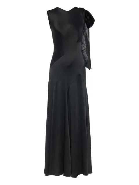 Maison Margiela vestido largo con detalle de moño y cuello en V - imagen 1